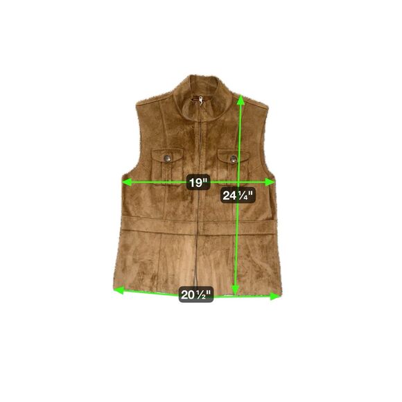 Lauren by Ralph Lauren Dry Goods Supply Co. Faux Suede Full Zip Vest Women Sz L - Picture 2 of 7